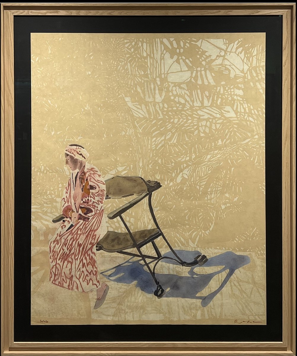 Sam Szafran - Lilette à La Chaise De Gaudi - 2007 - Lithographie Sur Papier Japon