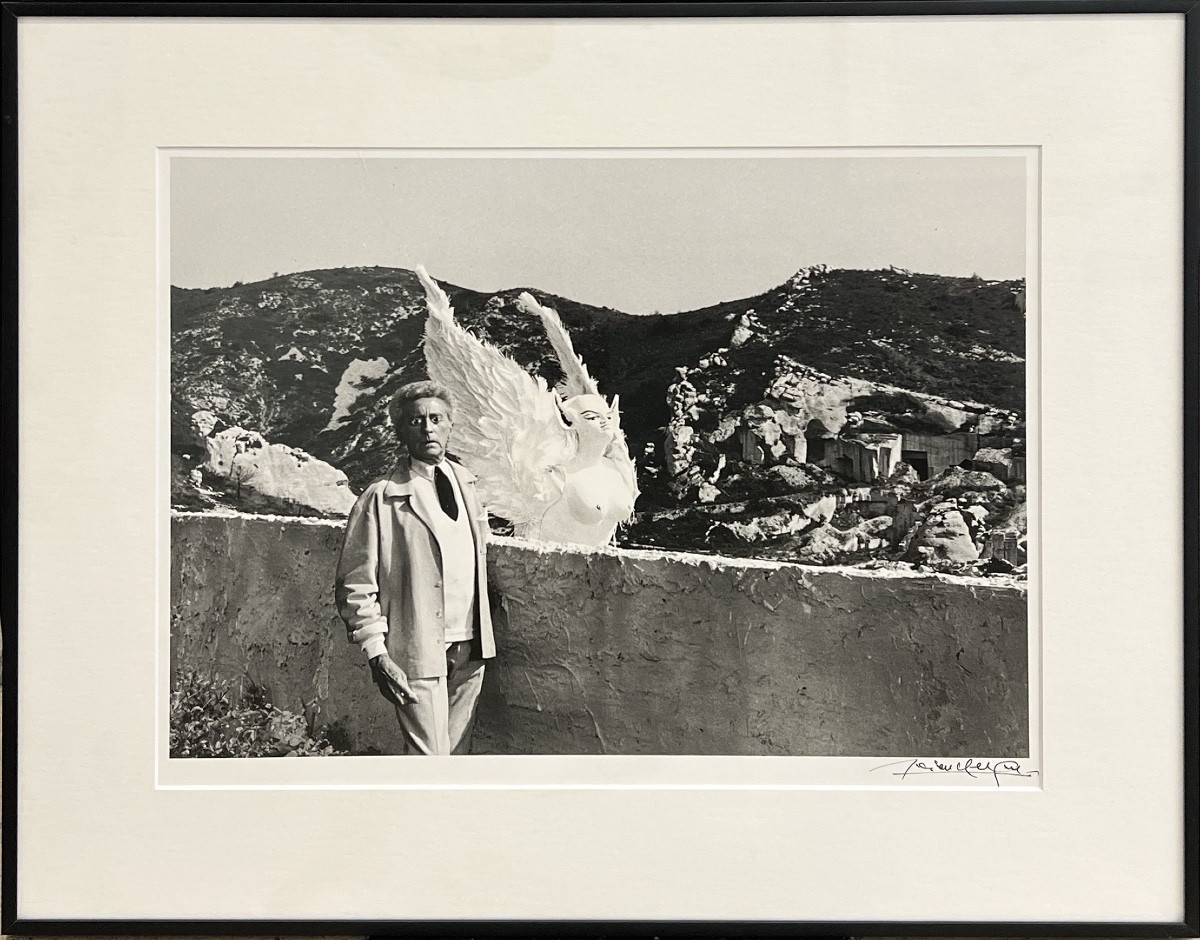 Lucien Clergue - Jean Cocteau And The Sphinx - Les Baux De Provence - 1959