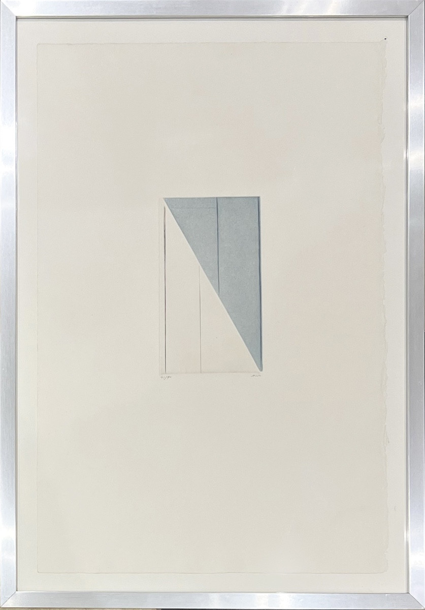 Geneviève Asse - Verticals On A Slope - Drypoint And Aquatint On Arches Paper - 1977