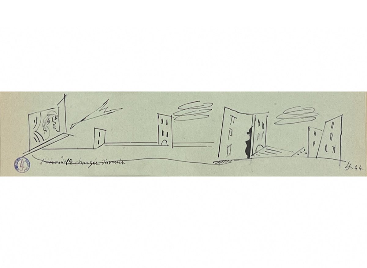  Leopold Survage - The Swallow Charged With The Future - Ink On Paper - (19)44-photo-2