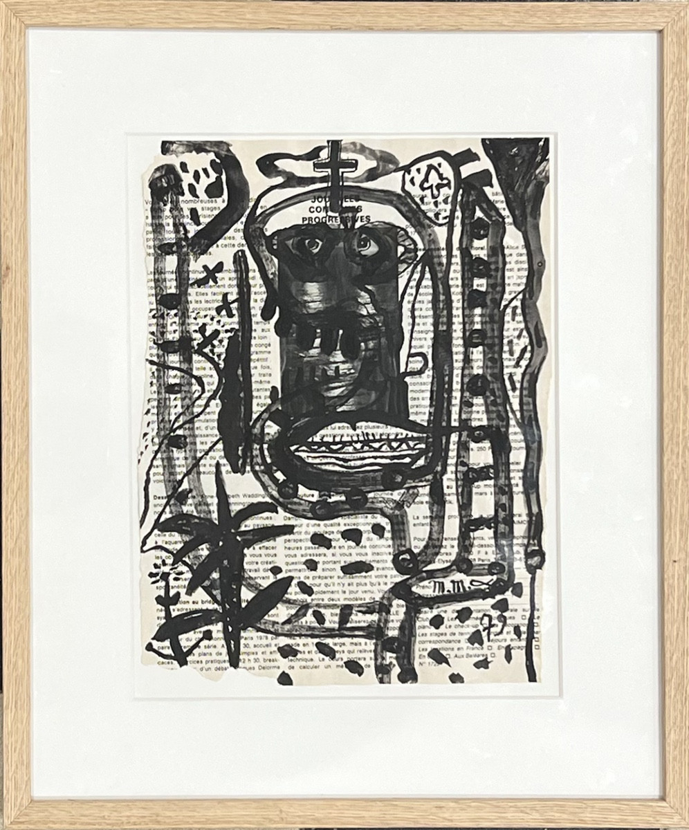 Michel Macréau - Meeting Of The Mouse - Gouache On Newspaper - (19)79