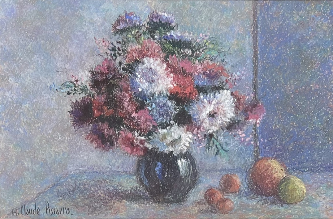 H. Claude Pissaro - Les Reines Marguerites - Pastel gras-photo-2
