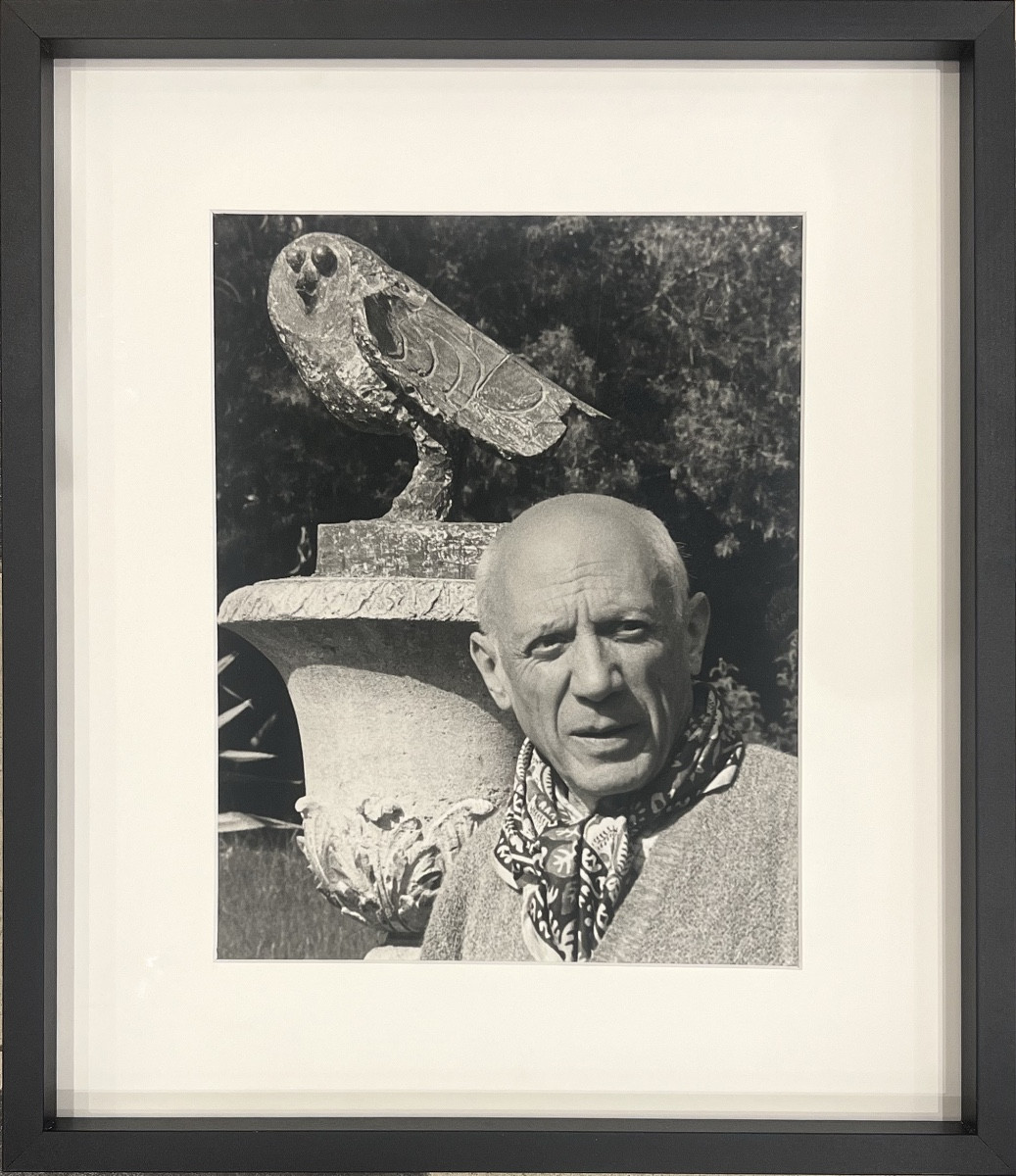 Gene Fenn - Portrait de Pablo Picasso et la chouette - Épreuve argentique  - 1946