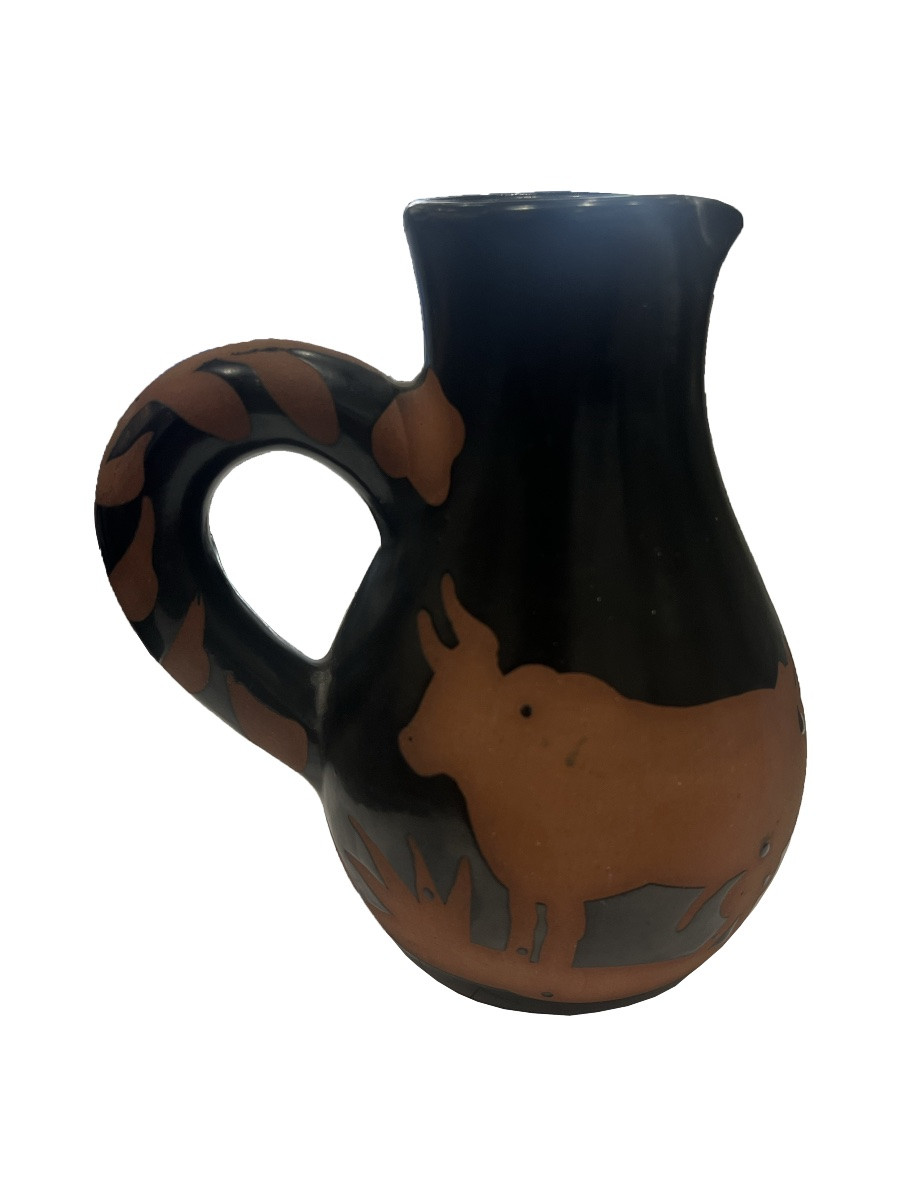 Pablo Picasso - Picador And Bull Model Pitcher - Red Earthenware, Decoration - 1952-photo-2