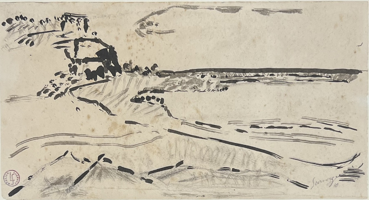 Léopold Survage - Bord de mer - Gouache - (19)10-photo-2