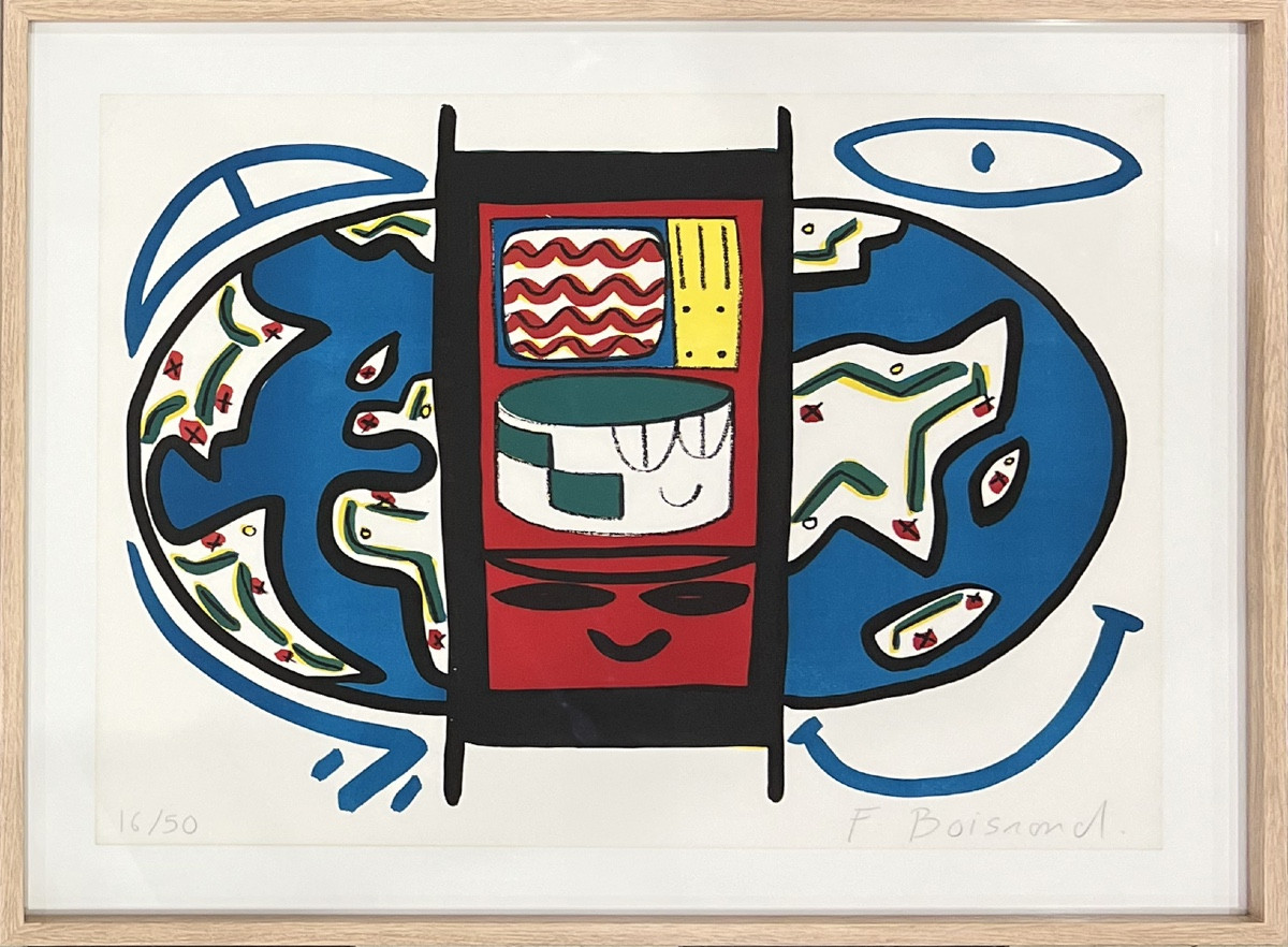 François Boisrond - World Map - Lithograph - Bordas Printer - 1984