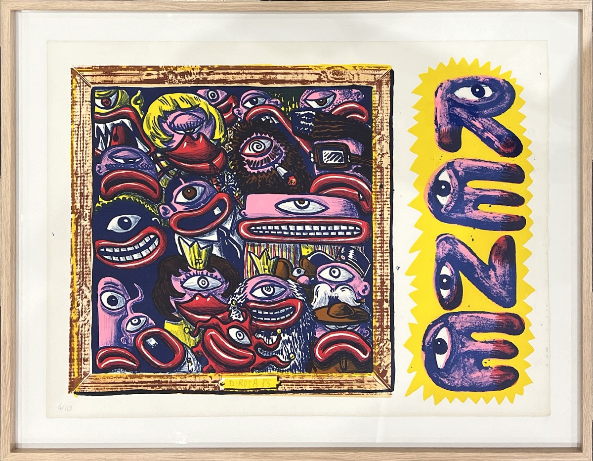 Hervé DI ROSA - Le peuple René - Lithographie - Bordas imprimeur - 1985