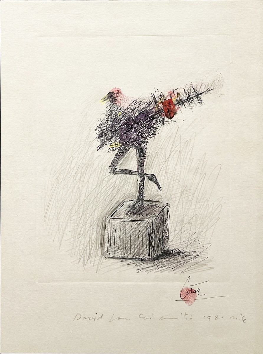 César - Poulette - Ink And Pencil On Etching - 1981-photo-2