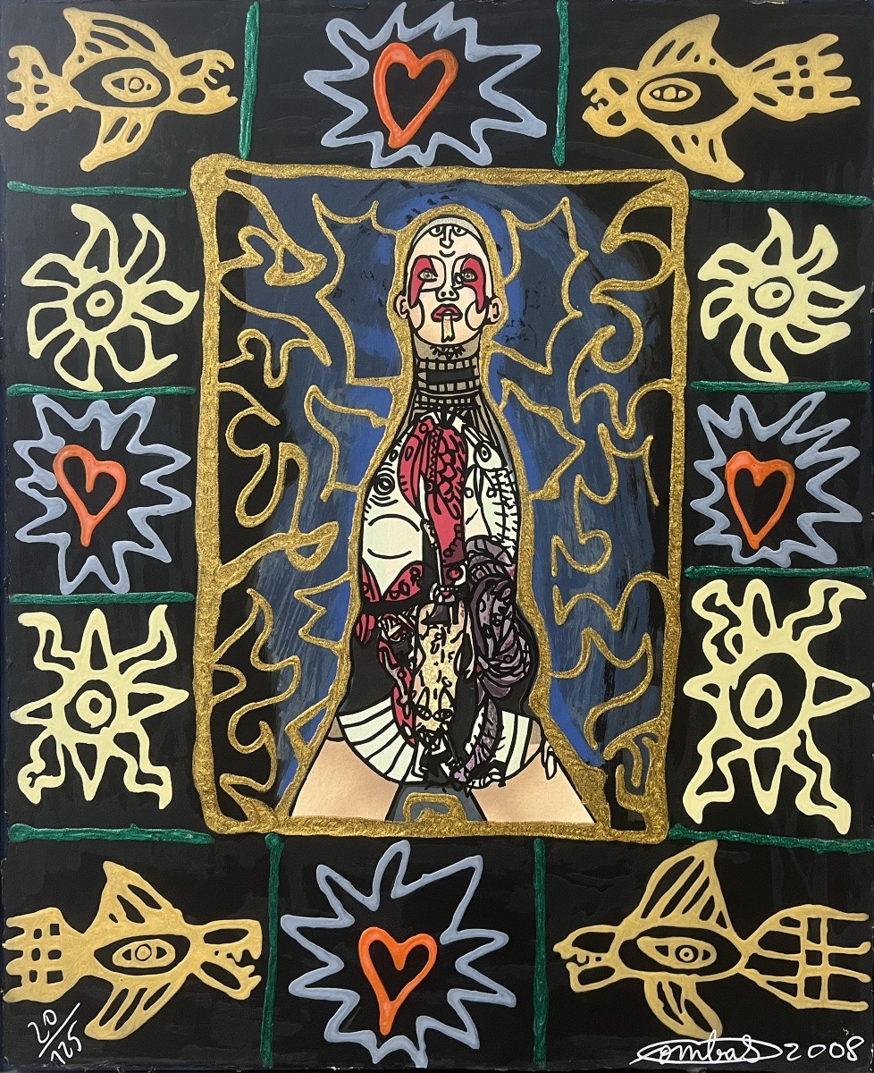 Robert Combas - Mannequin Contemporain - Sérigraphie réhaussée - 2008-photo-2