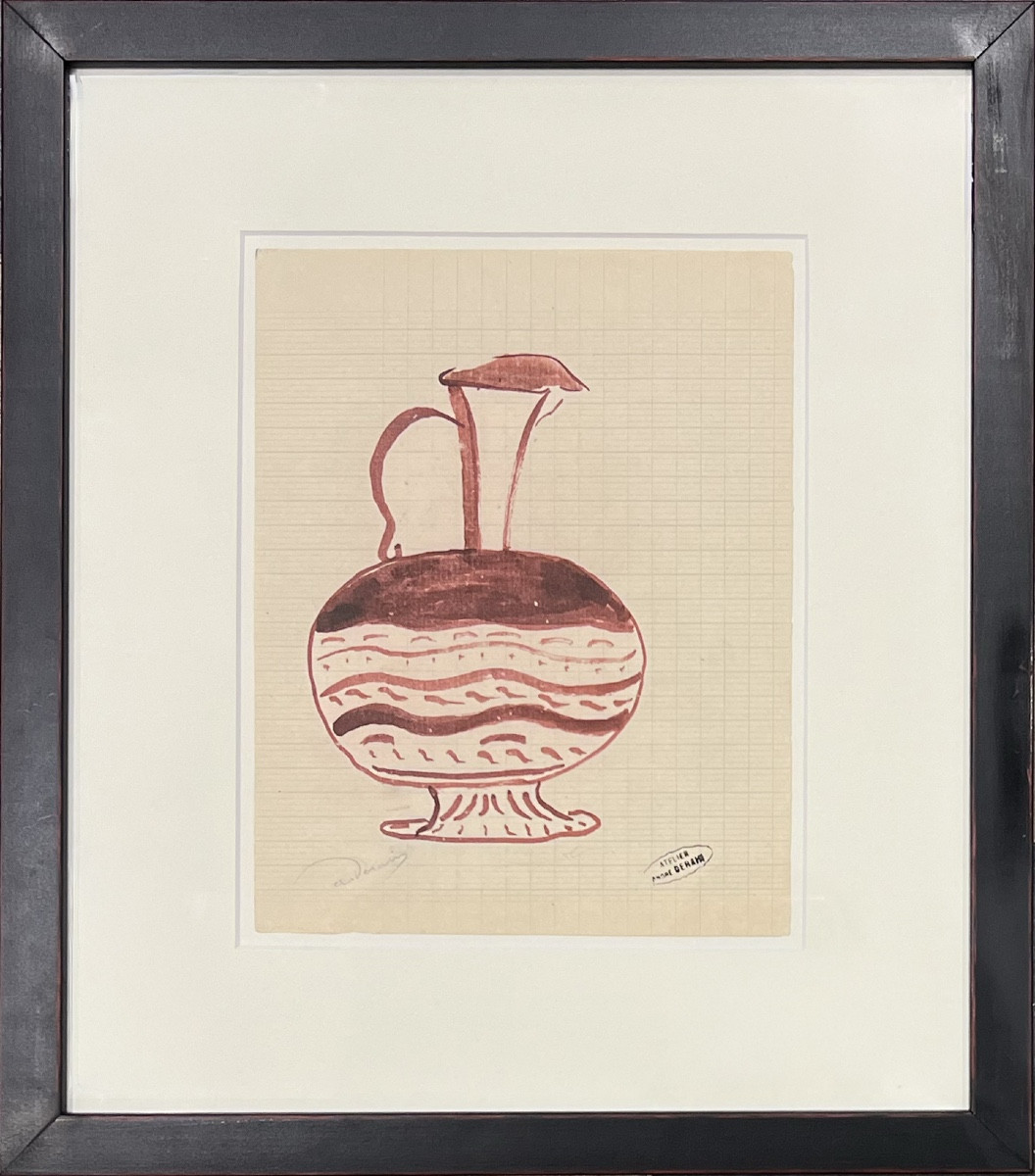 André Derain - Projet de vase à anse - Aquarelle