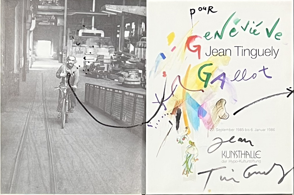 Jean Tinguely - Sans titre - Technique mixte et collage sur page de garde d’un ouvrage-photo-2