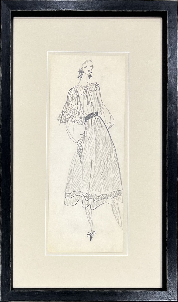 Yves Saint Laurent - Dress Sketch - Graphite Pencil 