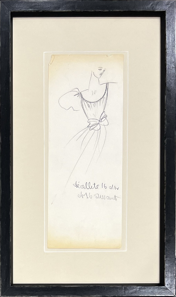 Yves Saint Laurent - Dress Sketch - Graphite Pencil 