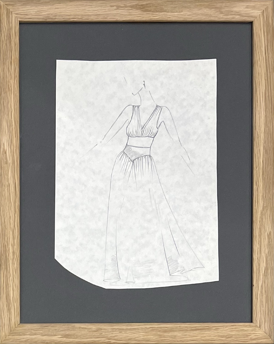 Yves Saint Laurent - Dress Sketch - Graphite Pencil