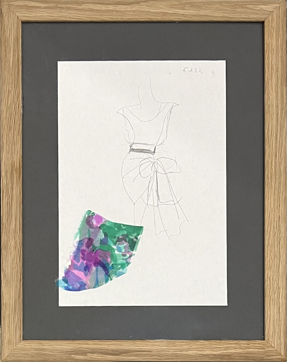 Yves Saint Laurent - Dress Sketch - Graphite Pencil