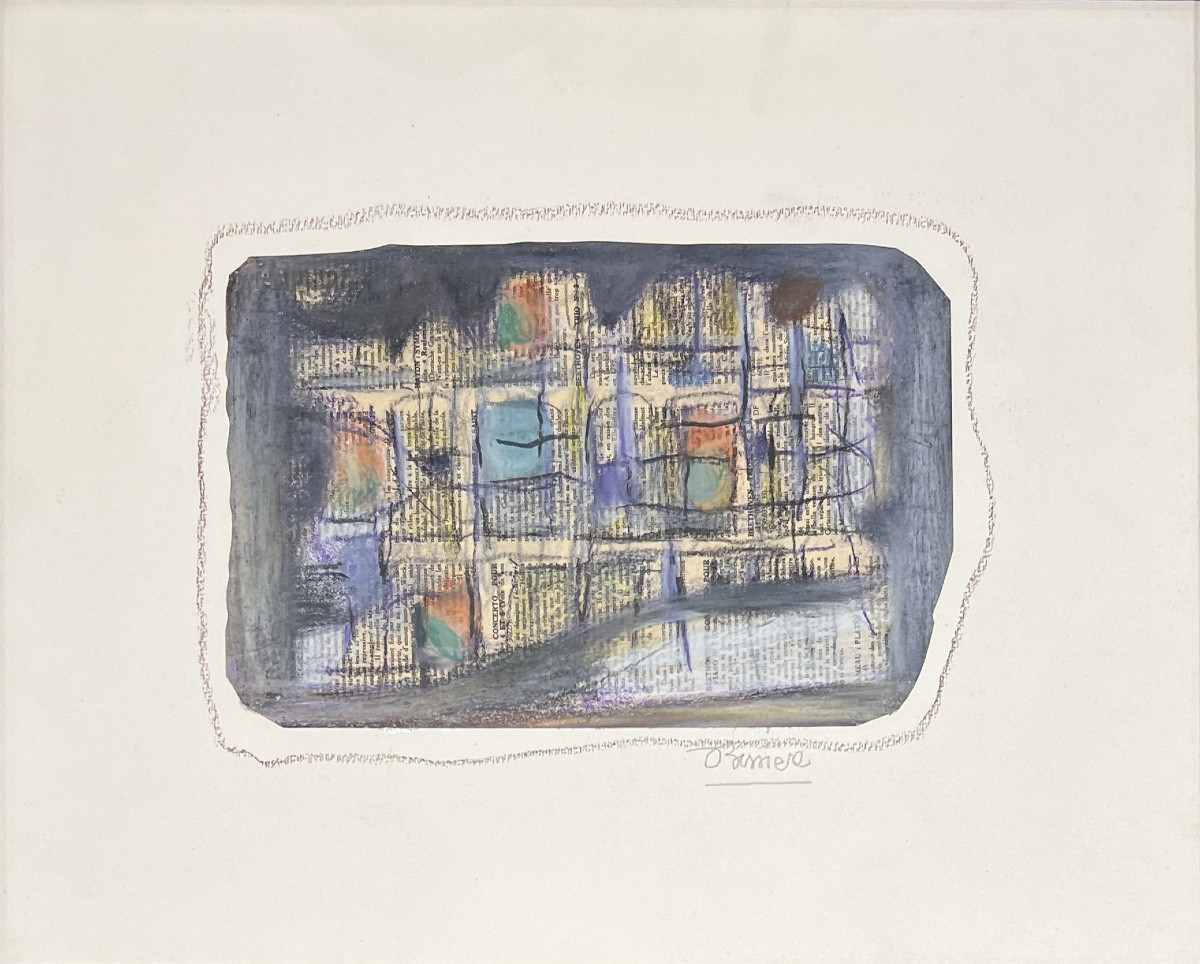 Roger Bissière - Composition - Aquarelle, gouache, fusain sur papier contrecollé - 1960-photo-2
