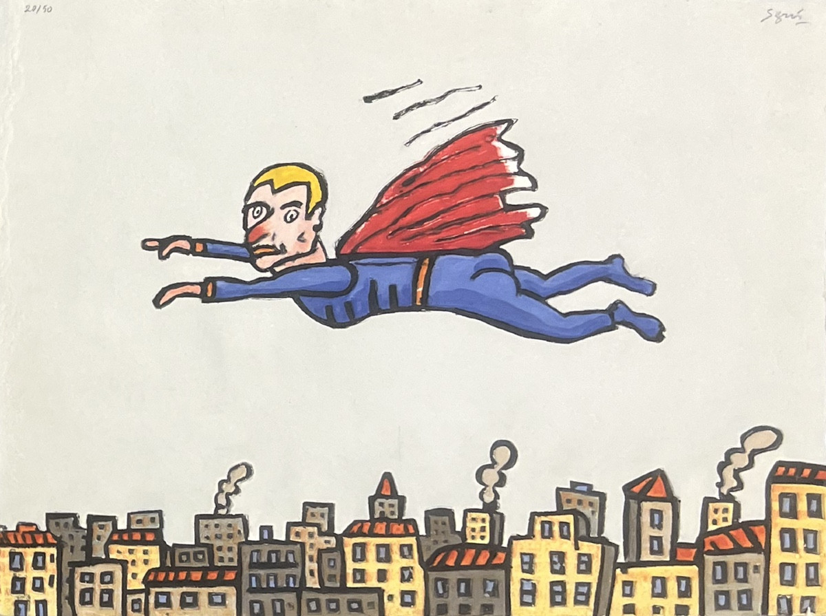 Antonio Segui - Superman - Aquagravure sur papier - Circa 2008