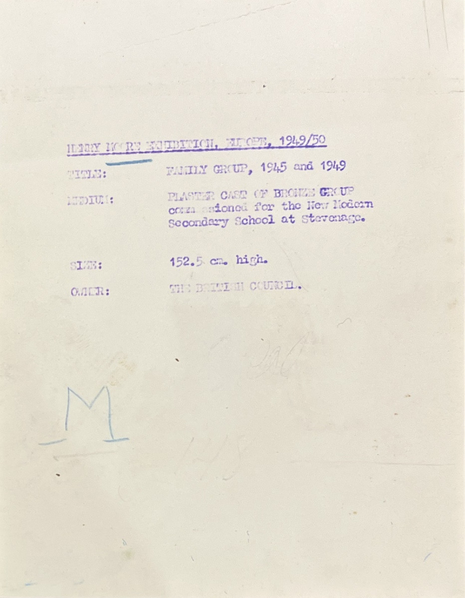 Henry Moore - Exhibition In Europe, 1949-50 - Family Group 1945 And 1949 - Silver Gelatin Print-photo-2