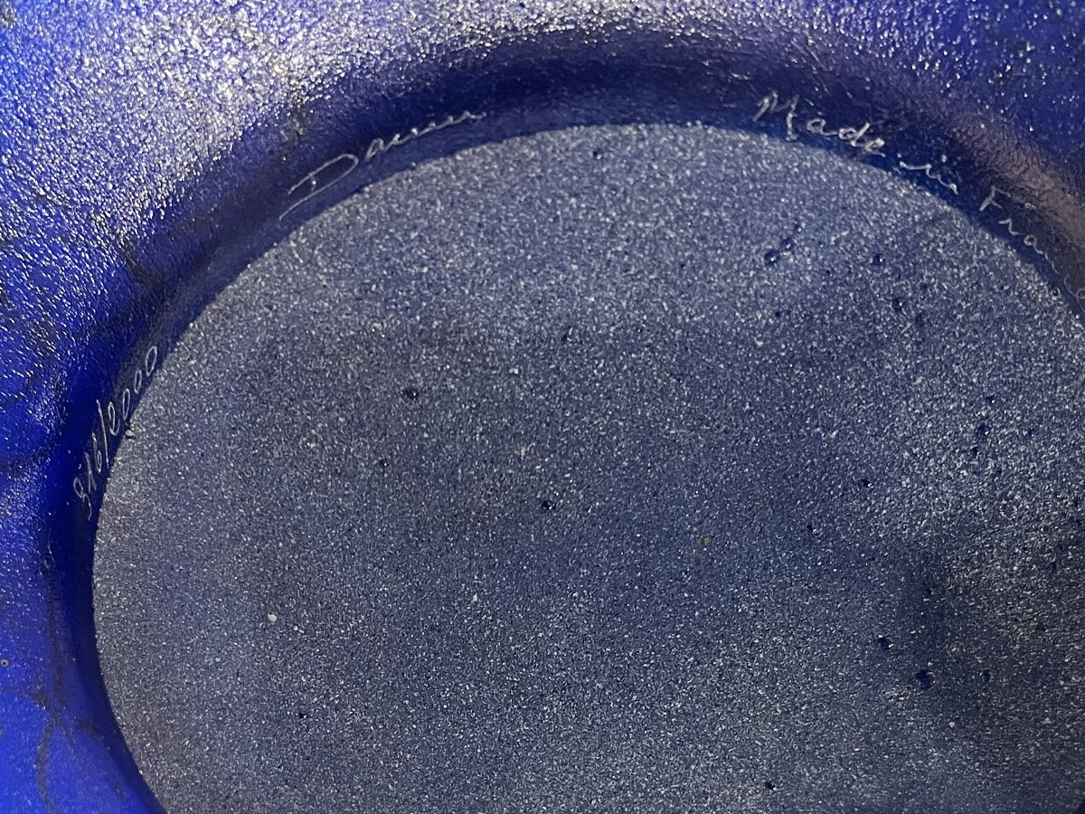 Salvador Dali - Triumphant - Blue And Gold Pâte De Verre Plate - Daum France-photo-3