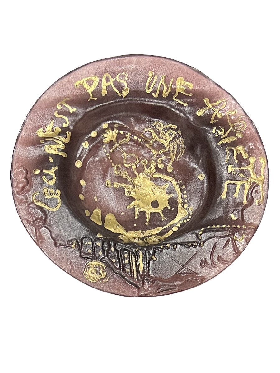 Salvador Dali - This Is Not A Plate - Glass Paste Plate - Circa 1970 - Daum 