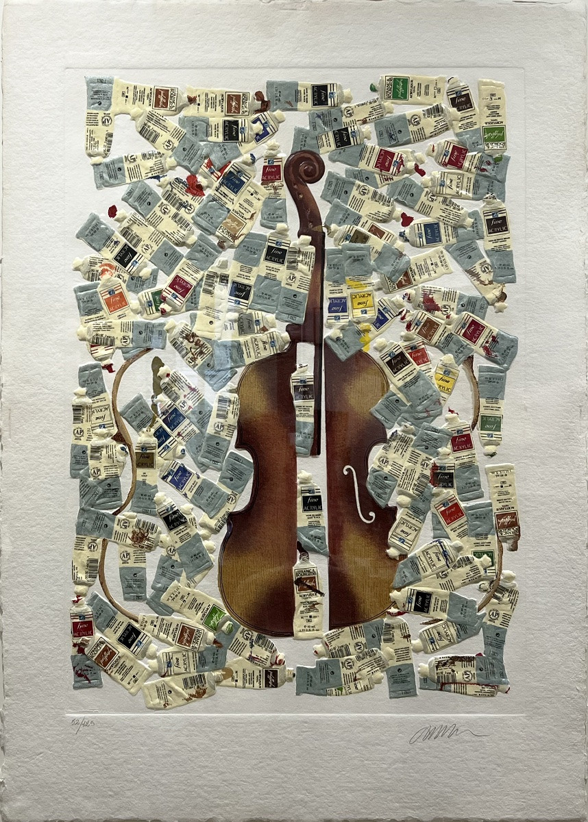 Arman - Violon et tubes de peinture - Eau-forte et embossage - 1980-photo-2
