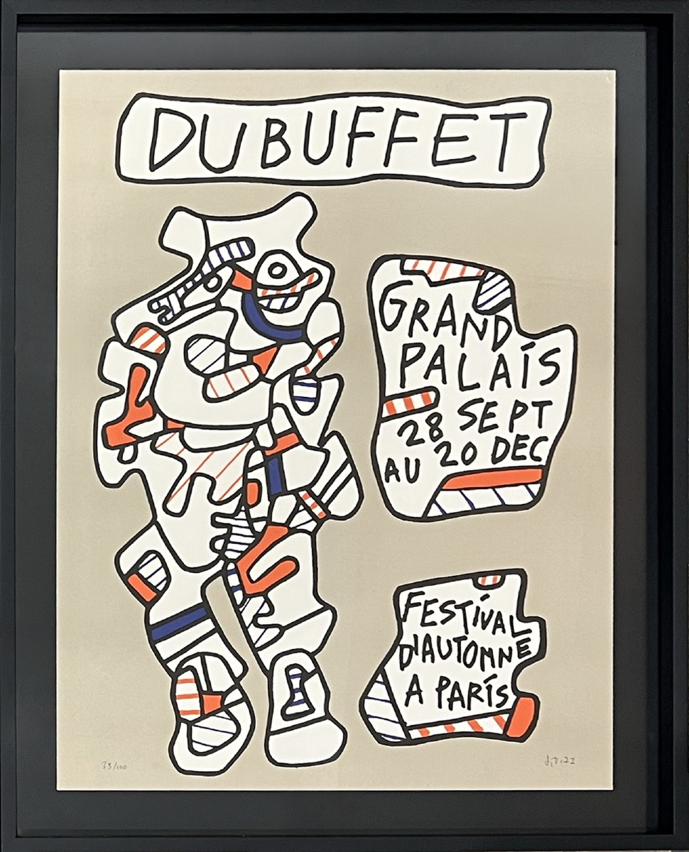 Jean Dubuffet - Rétrospective Jean Dubuffet au Grand Palais - Affiche lithographiée - 1973