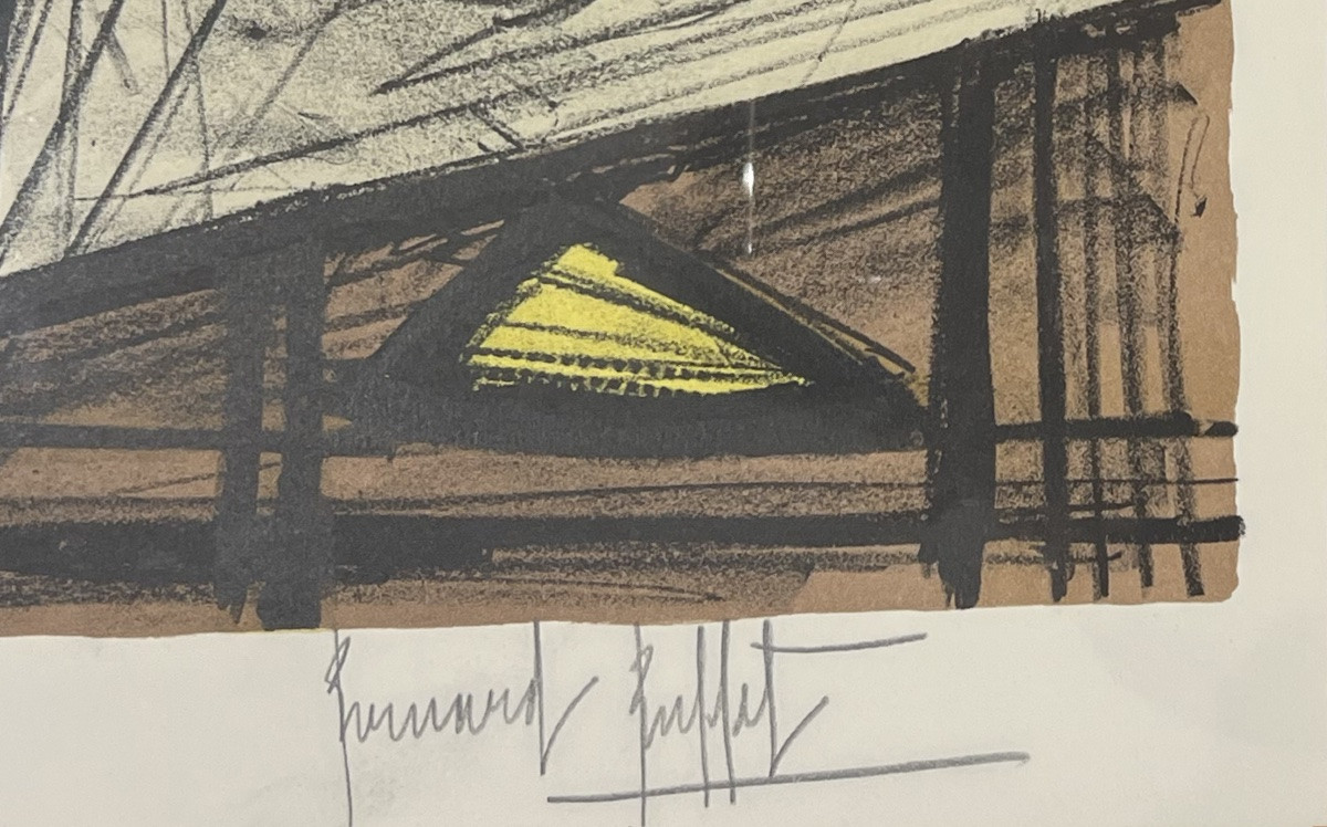 Bernard Buffet - Still Life With Melon And Plate - Lithograph -photo-3