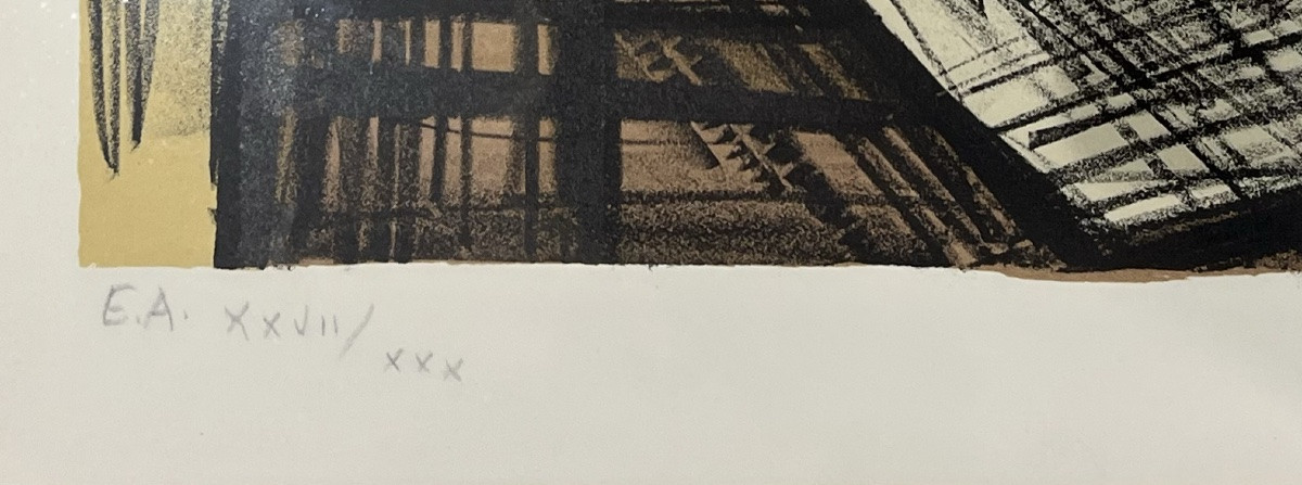 Bernard Buffet - Still Life With Melon And Plate - Lithograph -photo-4