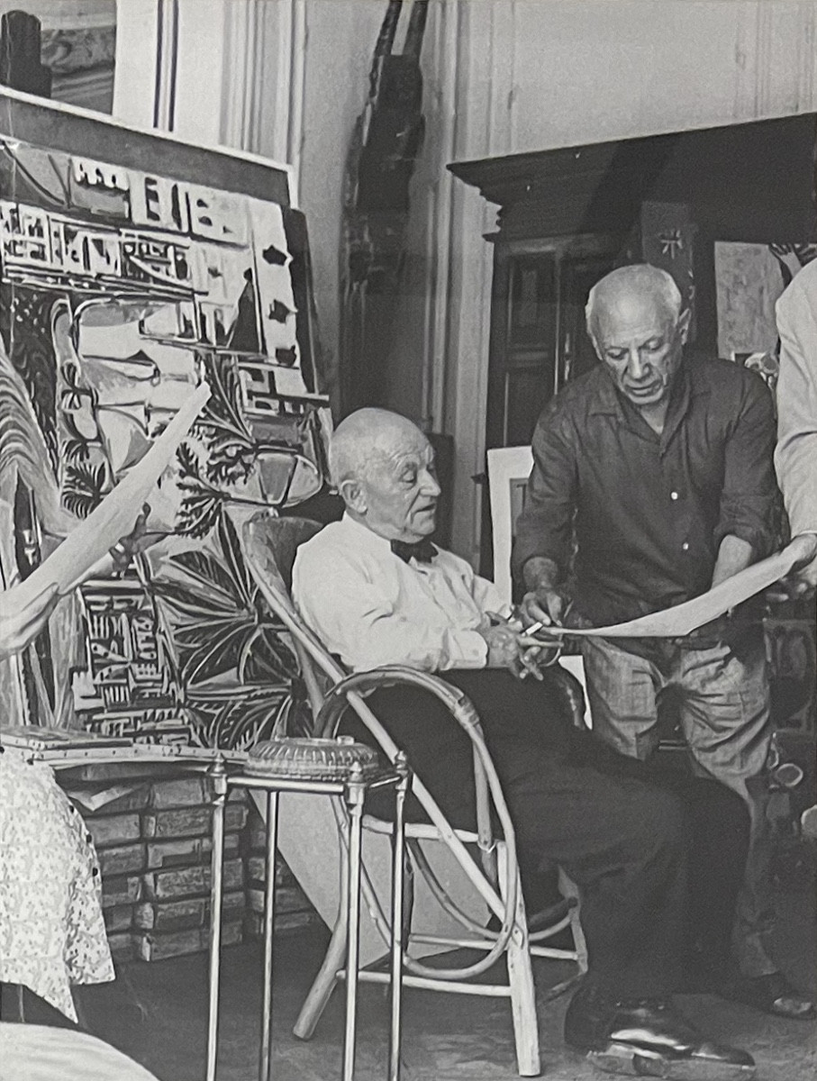 André Villers - Pablo Picasso & Daniel-Henri Kahnweiler - Épreuve argentique - 1961-photo-2