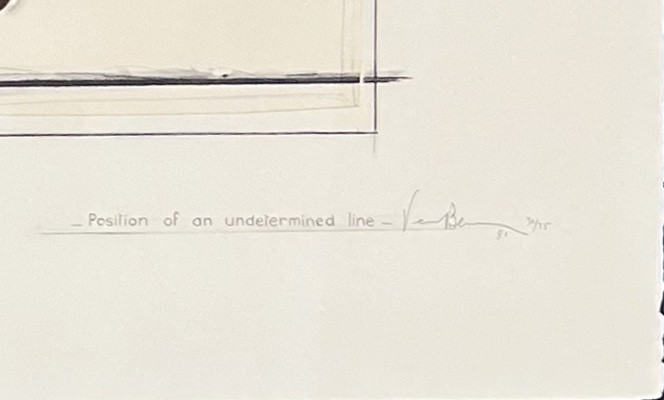 Bernar Venet - Position Of An Undetermined Line - Lithograph And Collage -photo-3