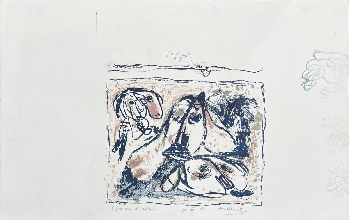 Pierre Alechinsky - The Tongue Pullers - Lithograph - 1961-photo-2