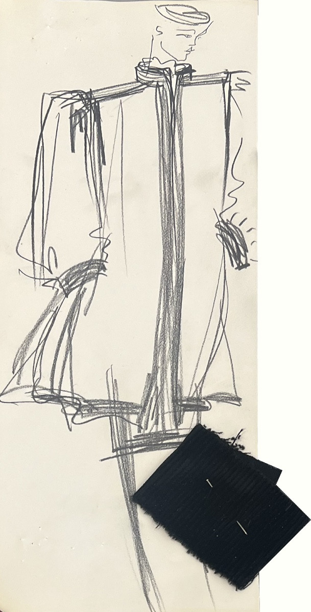 Yves Saint Laurent - Croquis - Dessin de mode - Mine de plomb 