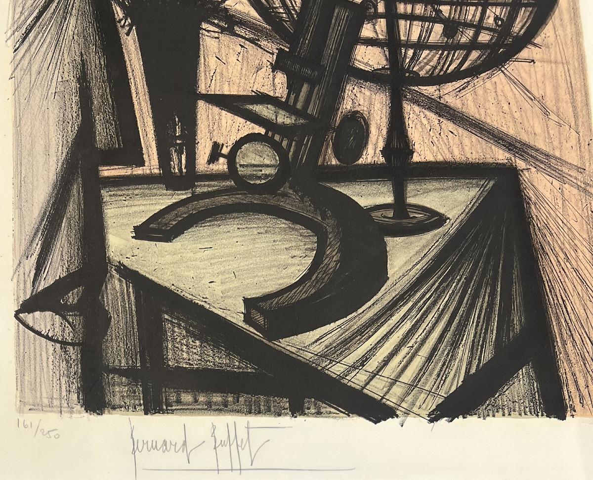 Bernard Buffet - The Microscope - Lithography - 1968-photo-2