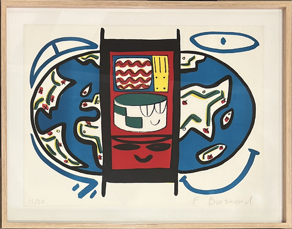 François BOISROND - Mappemonde - Lithographie - Bordas imprimeur - 1984