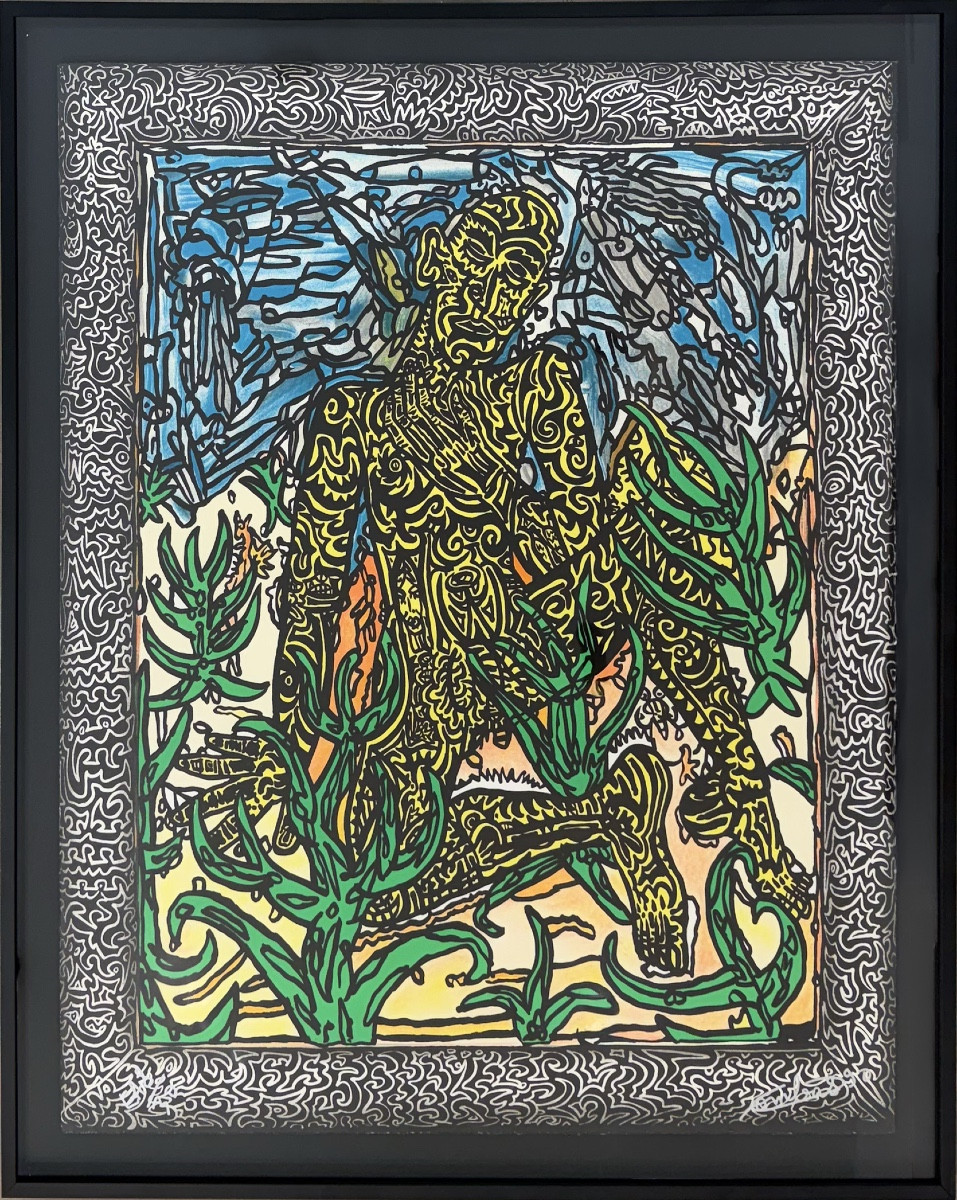 Robert Combas - Homme jaune - Sérigraphie - 1990