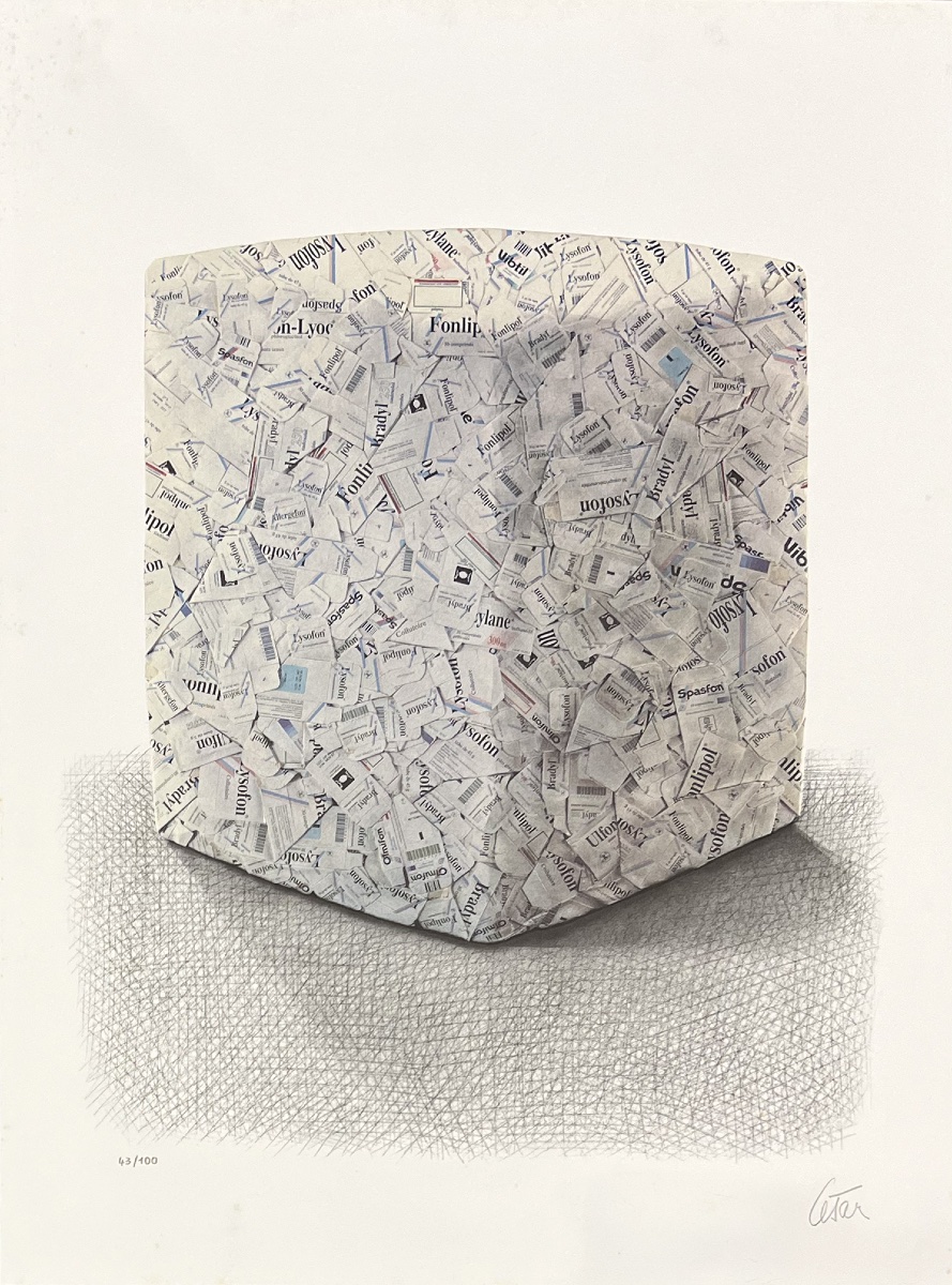 César, César Baldaccini dit - Compression de boites de médicaments - Lithographie