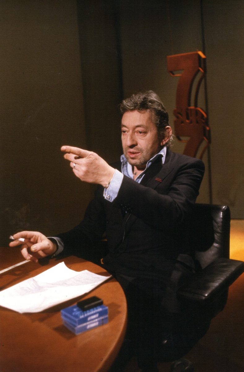 Michel Giniès - Serge Gainsbourg sur le plateau de l’émission 7/7  - 1984-photo-2