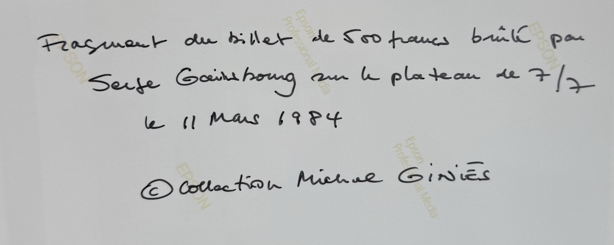 Michel Giniès - Le reliquat du billet de 500 francs - Tirage exclusif - Photo originale de 1984-photo-3