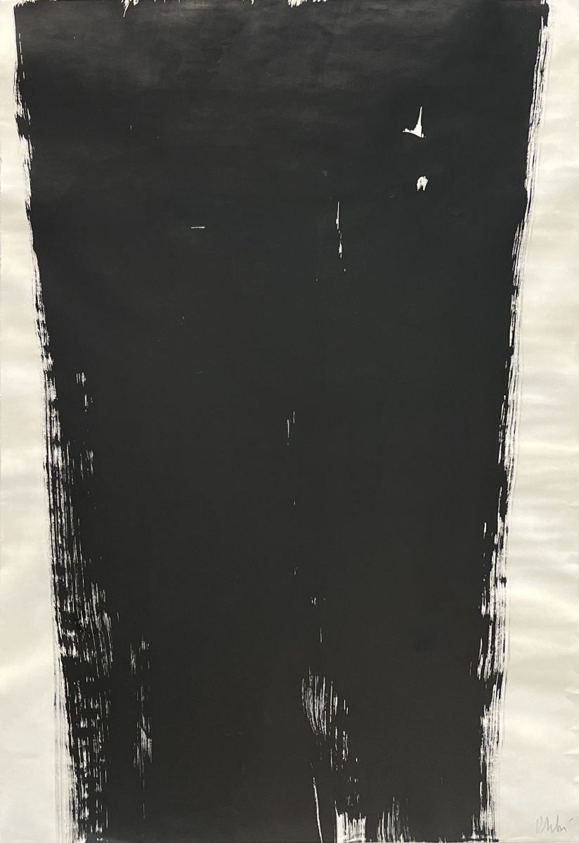 Olivier Debré - Figure Drawing - Black Gouache On Paper - Signed In Pencil
