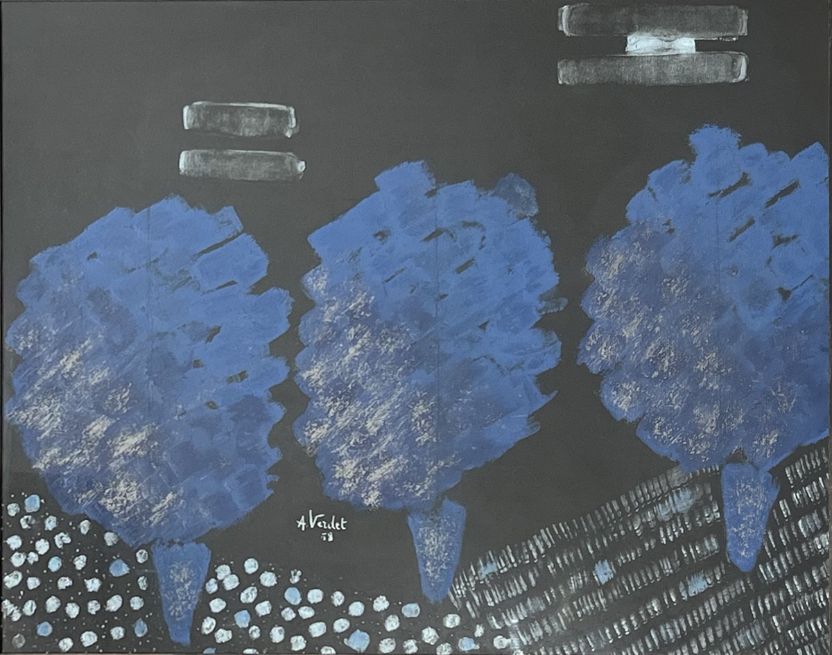 André Verdet - Pastel sur papier - Arbres - 1958-photo-2
