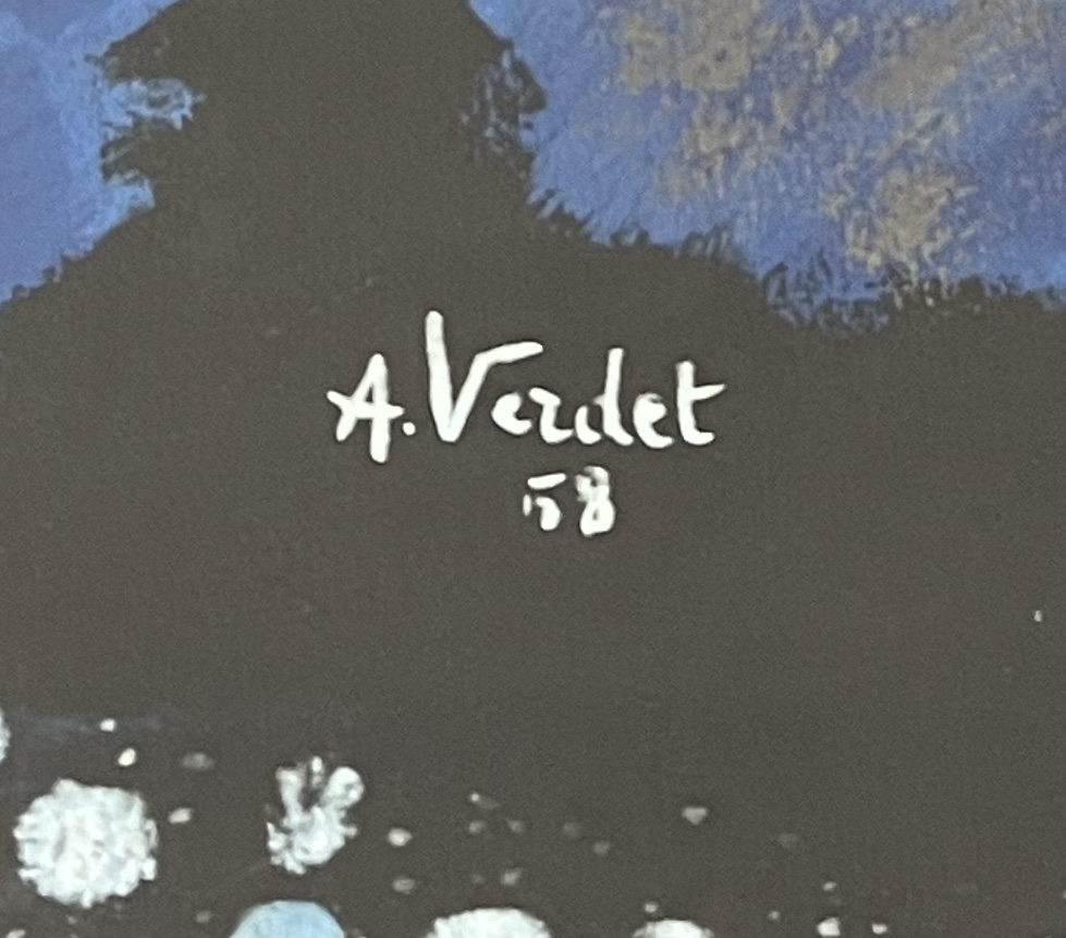 André Verdet - Pastel sur papier - Arbres - 1958-photo-3