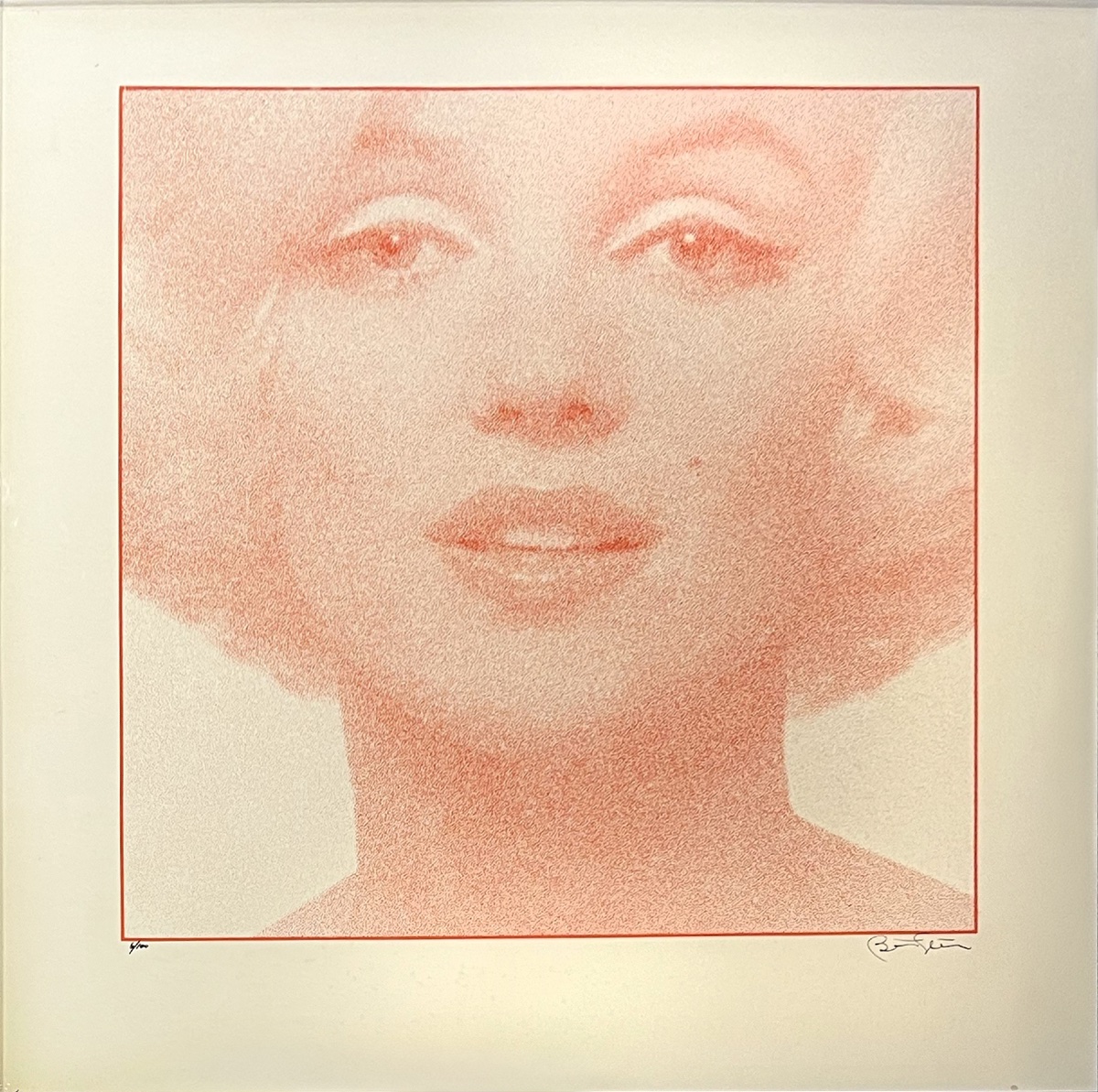 Bert Stern - Marilyn Monroe - Sérigraphie en rouge sur feuille blanche - 1973-photo-2