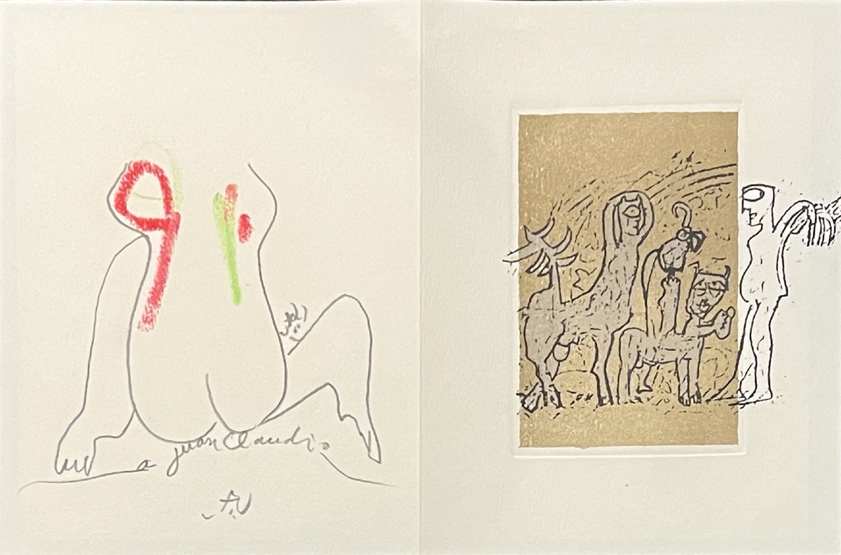 Roberto Matta - Nu de dos - Dessin nine de plomb et pastel - Lithographie et eaux fortes - 1980-photo-2