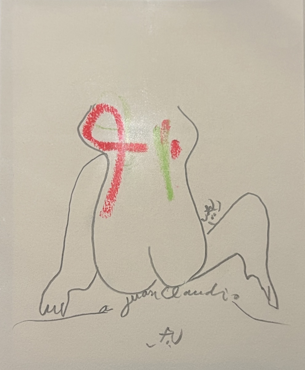Roberto Matta - Nu de dos - Dessin nine de plomb et pastel - Lithographie et eaux fortes - 1980-photo-3