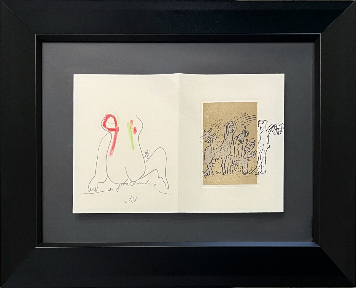 Roberto Matta - Nu de dos - Dessin nine de plomb et pastel - Lithographie et eaux fortes - 1980