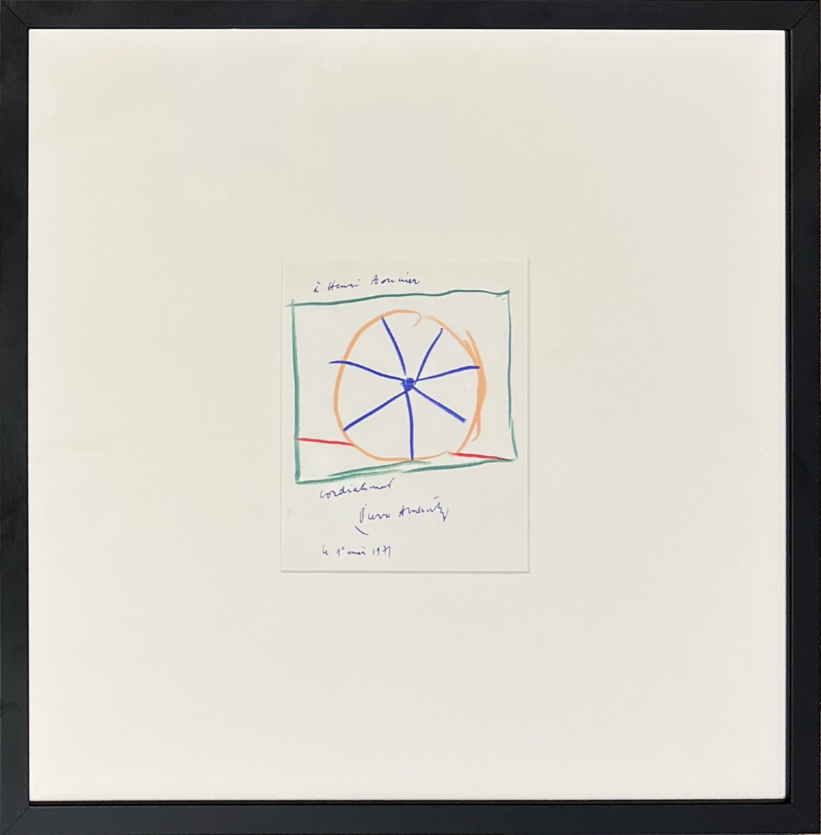 Pierre Alechinsky - Roue - Dessin au pastel - 1971