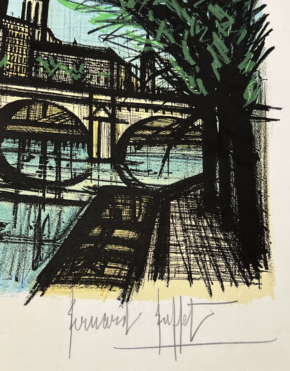 Bernard Buffet - Paris, The Pont Neuf - Lithograph - Mourlot - 1968-photo-4