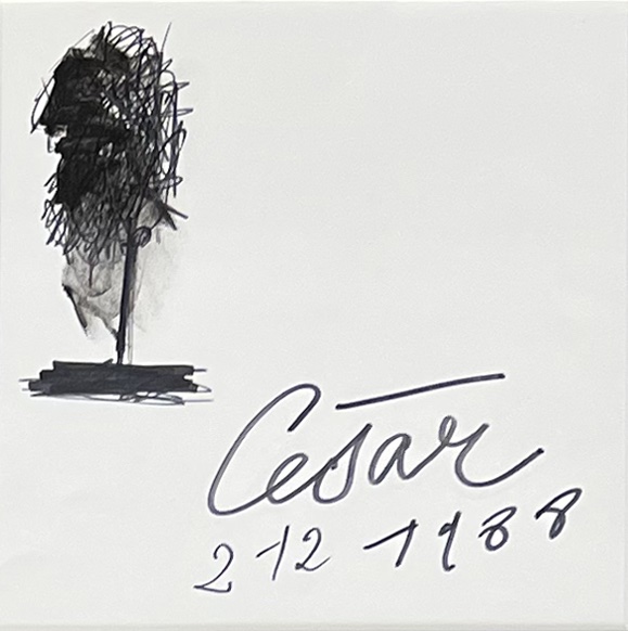 César - Mask - Original Felt-pen Drawing - 1988-photo-2