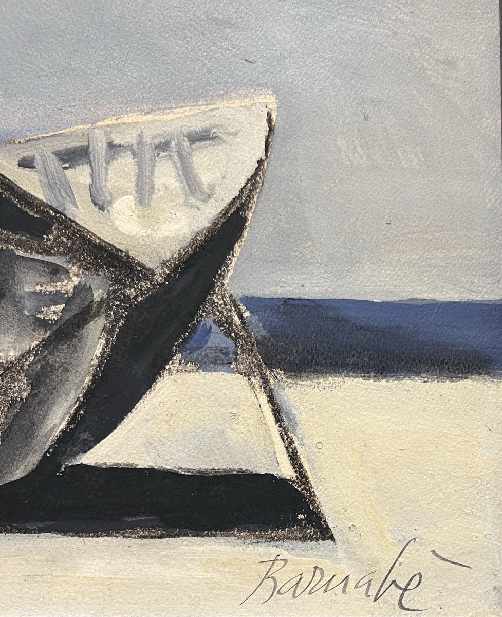 Dubè Duilio Barnabè - La bateau - Huile et gouache sur carton -photo-3