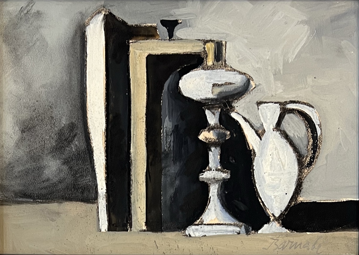Dubè Duilio Barnabè - Still Life - Oil And Gouache On Cardboard -photo-2